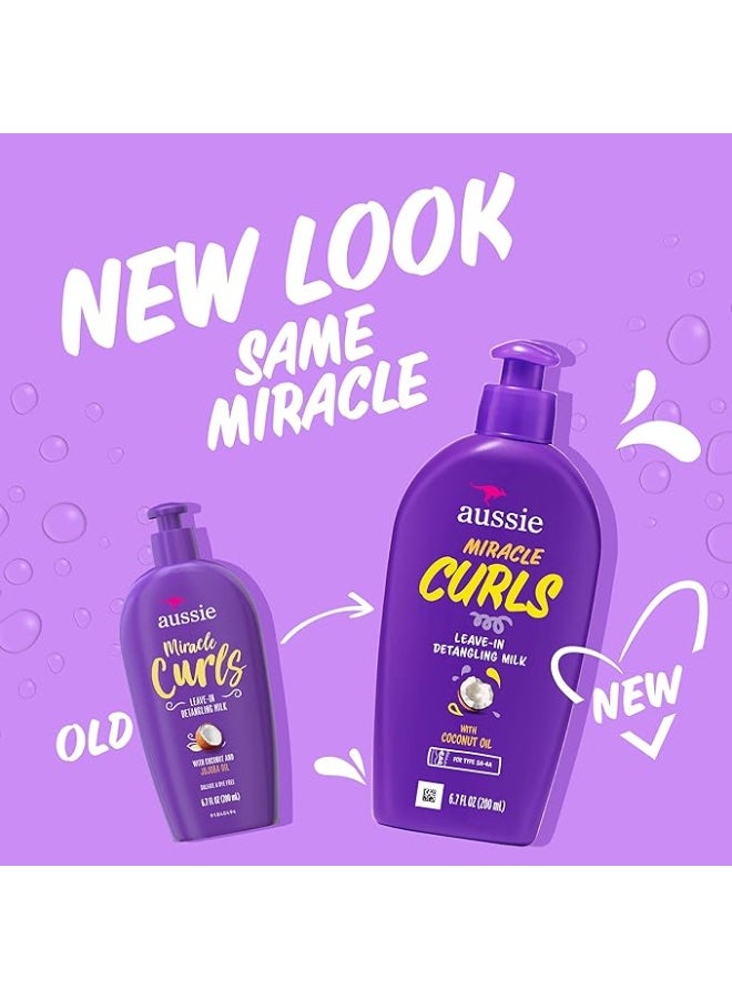 أوسي اوسي‏, Miracle Curls ، حليب يترك على الشعر لفك التشابك مع زيت جوز الهند ، للنوع 3A-4A ، 6.7 أونصة سائلة (200 مل) - Image 2